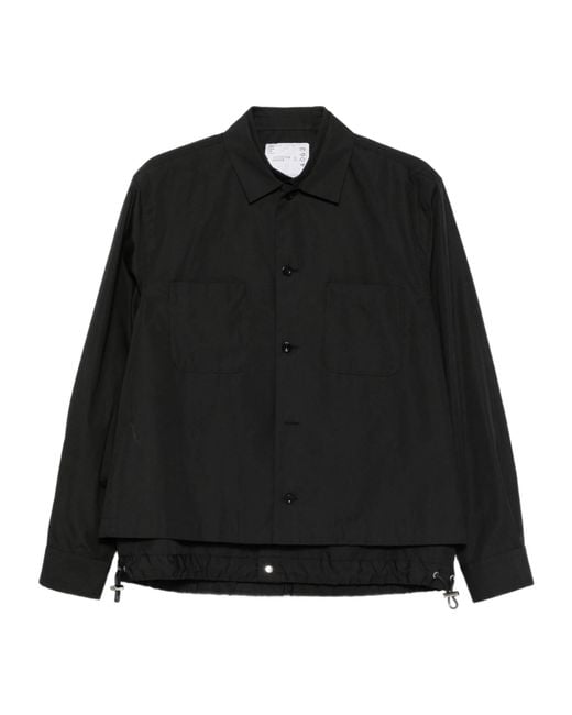 Sacai Black Layered Long-Sleeve Shirt for men