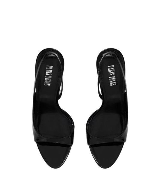 Paris Texas Black Slingback Open-Toe Pumps
