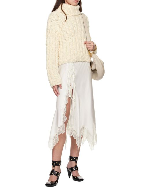 Chloé White Rib Turtleneck Sweater