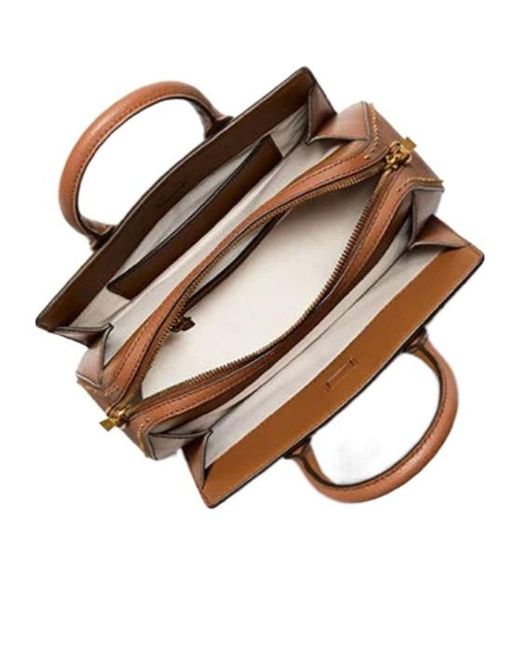 MICHAEL Michael Kors Brown Laila Small Studded Satchel Bag