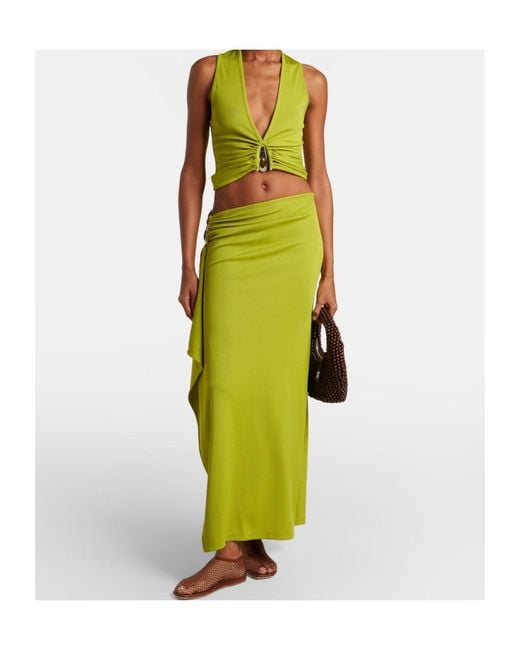 Christopher Esber Green Crystal Pendant Maxi Skirt