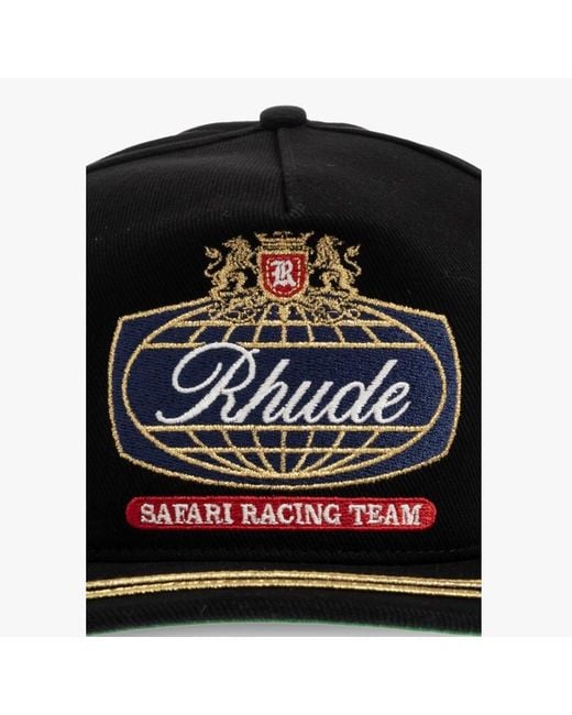 Rhude Black Logo-Embroidered Baseball Cap for men