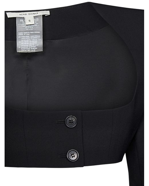 Nensi Dojaka Black Cleo Bolero Crop Blazer