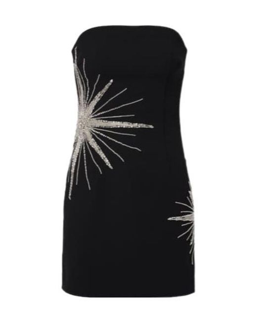 Rebecca Vallance Black Estella Embellished Minidress