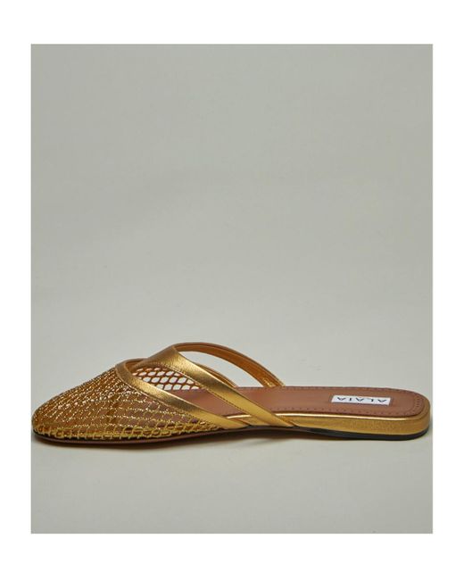 Alaïa Brown Round Toe Slippers