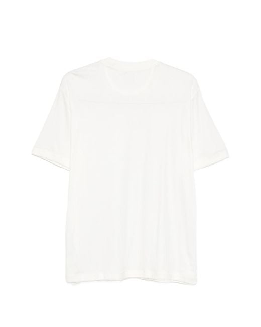 Eleventy White Crew-Neck Short-Sleeved T-Shirt for men