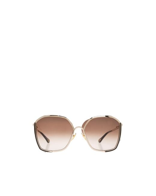 Chloé Pink Chloé Eyewear Geometric Frame Sunglasses