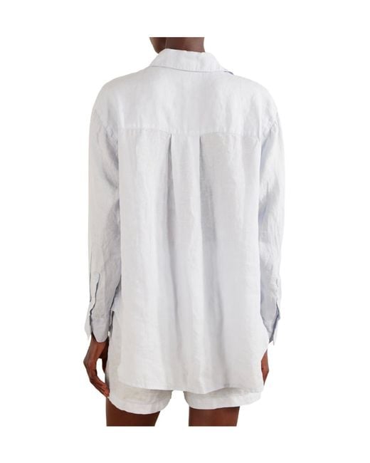 James Perse White Linen-Canvas Shirt