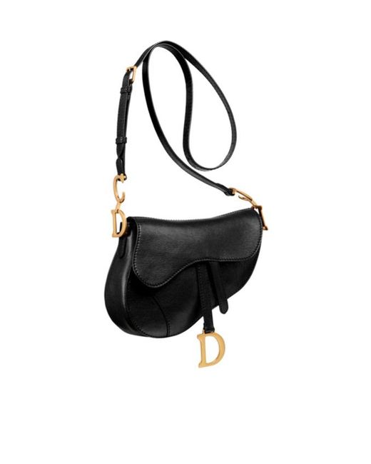 Dior Black Medium Soft Saddle Bag With Strap