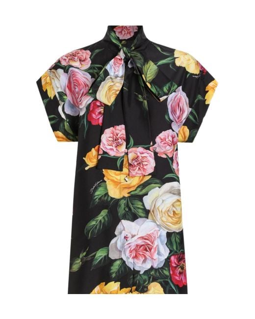 Dolce & Gabbana Multicolor Silk Button-Up Shirt For