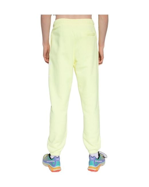 Palm Angels Yellow Logo Printed Drawstring Track Pants for men