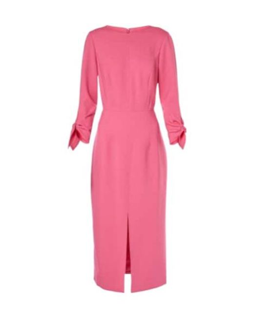 Carolina Herrera Pink Wool-Blend Midi Dress