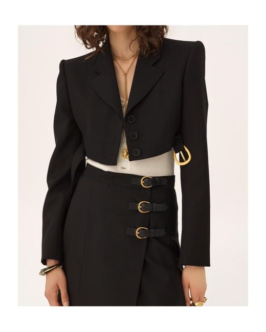 Chloé Black Chloé Cropped Spencer Jacket