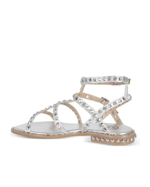 Ash Metallic Round-Toe Sandals