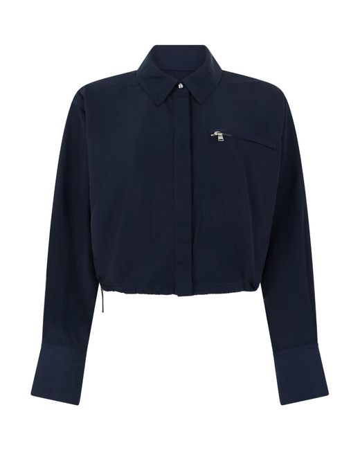 Veronica Beard Blue Wilfred Cropped Shirt