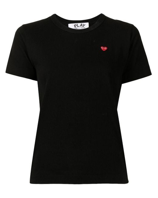 COMME DES GARÇONS PLAY Black Logo-Print Cotton T-Shirt