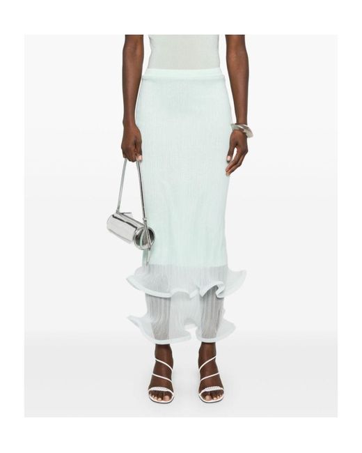 Jonathan Simkhai White Elastic Waist Skirt