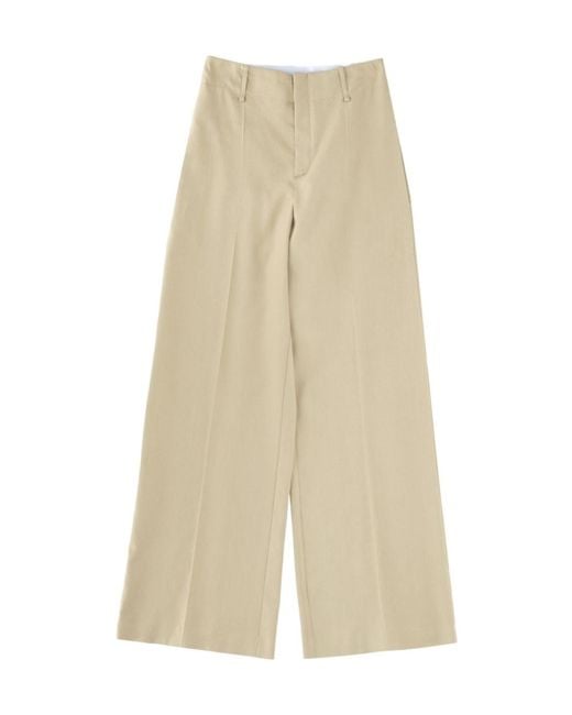 Alysi Natural Pleated Tailored Pants
