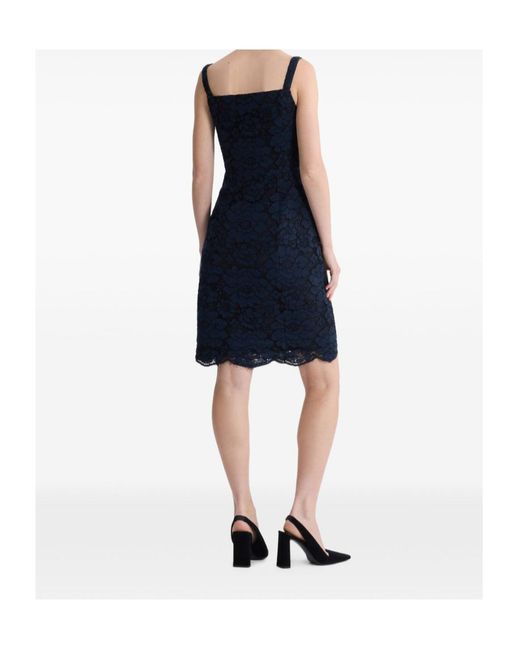 Patou Blue Floral-Lace Mini Dress