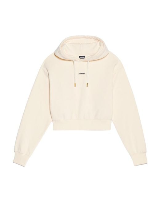Jacquemus White Logo Patch Drawstring Hoodie