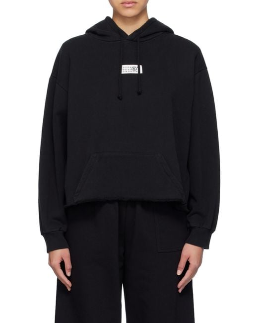 MM6 by Maison Margiela Black Drop Shoulder Hoodie