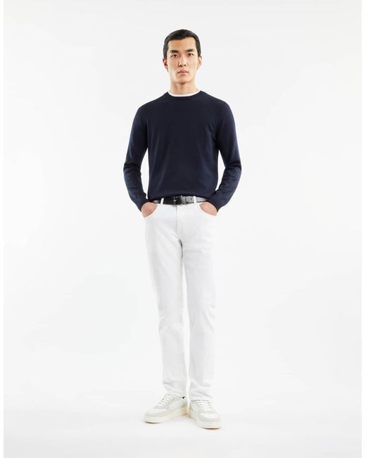 Fay Blue Long-Sleeved Round-Neck Jumper for men