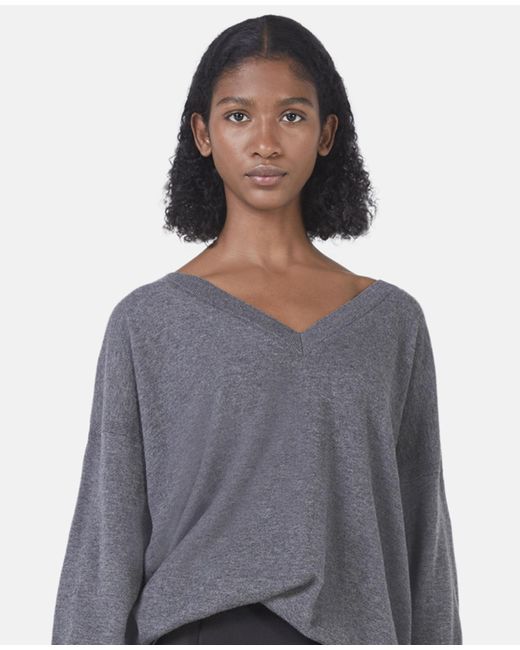Stella McCartney Gray Stella Iconic V-Neck Knitted Jumper