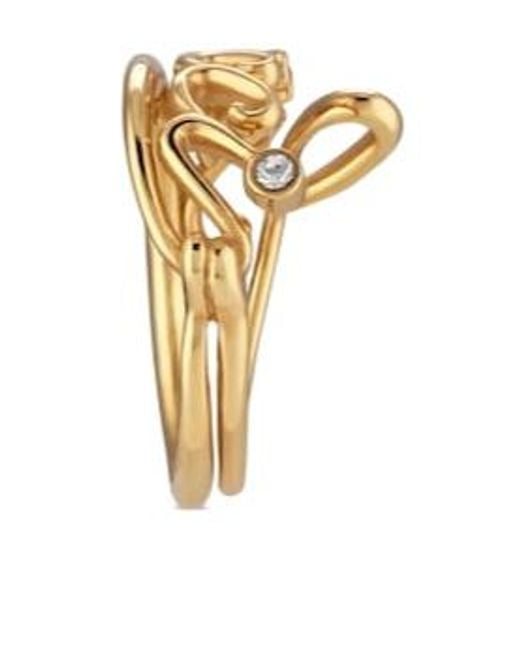 Gucci Metallic Script Wide Ring
