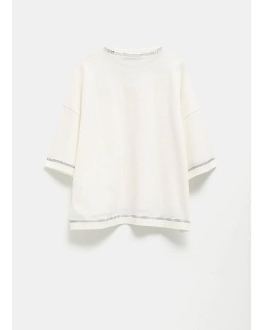 Jacquemus White Oversized Embroidered Logo T-Shirt for men