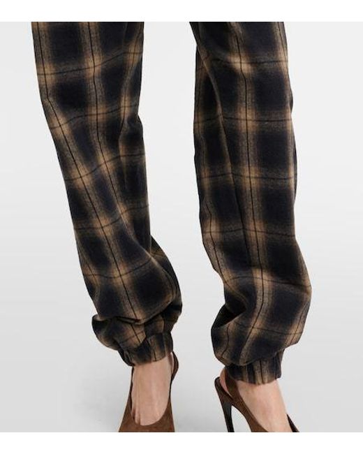 The Attico Black Checked Cotton Sweatpants
