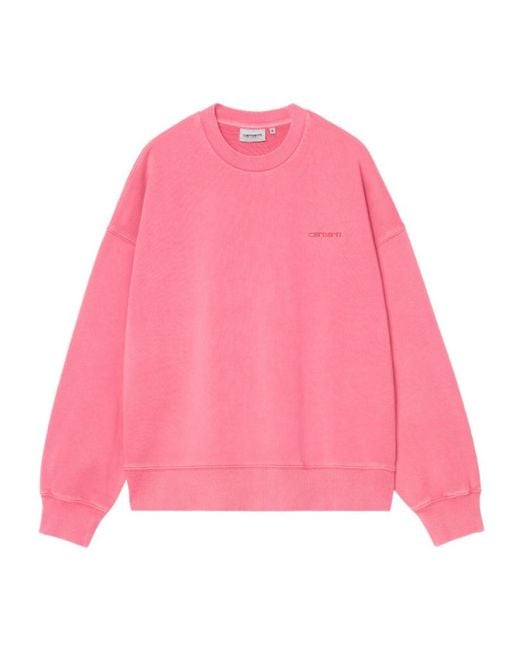 Carhartt Pink Benton Logo-Embroidered Sweatshirt for men