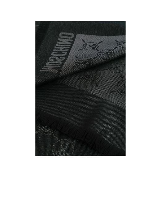 Moschino Black Letter Pattern Scarf