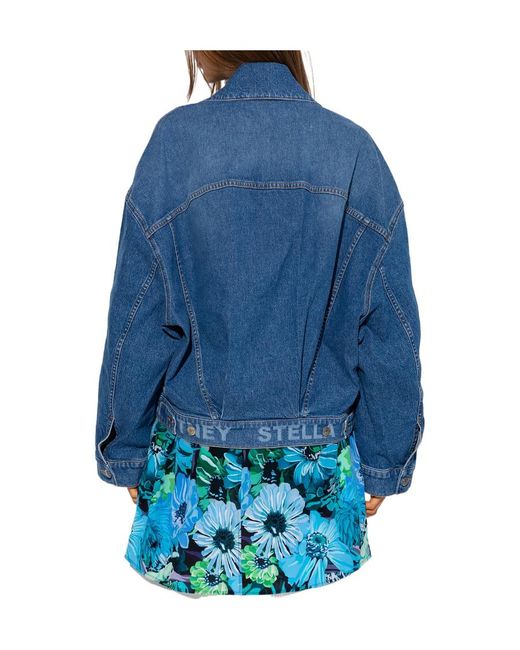 Stella McCartney Blue Logo Oversized Jacket