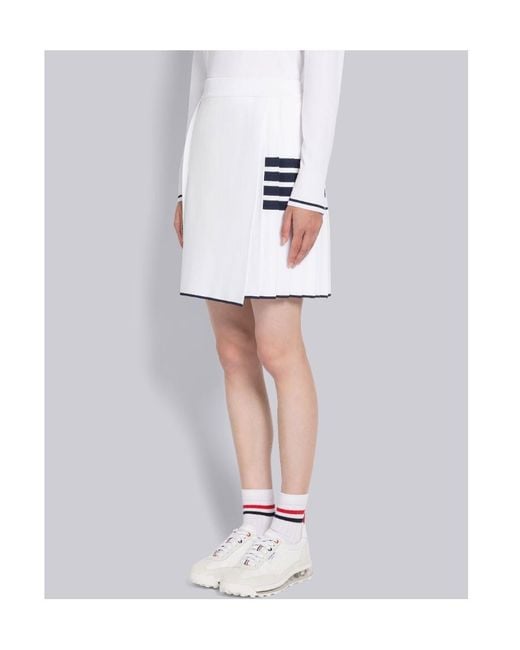 Thom Browne White 4-Bar High Waist Pleated Skirt