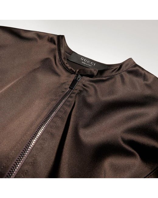 Gucci Brown Stretch Acetate Duchesse Jacket