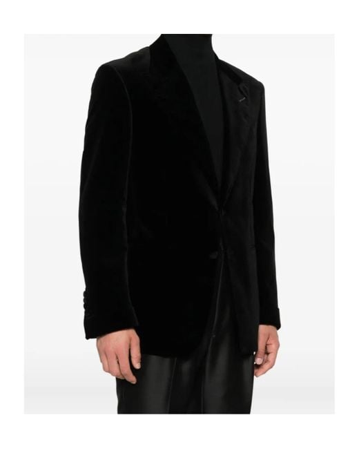 Tom Ford Black Long-Sleeved Suit Jacket for men