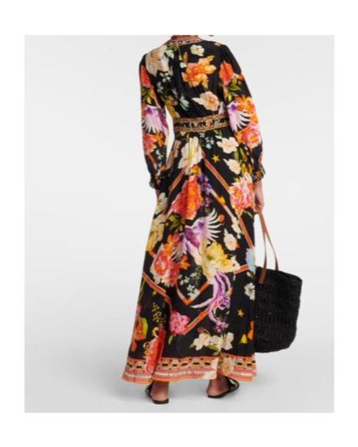 Camilla Red Embellished Silk Maxi Dress