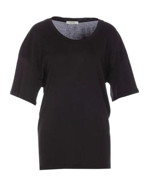 Lemaire Black Short-Sleeved Scoop-Neck T-Shirt