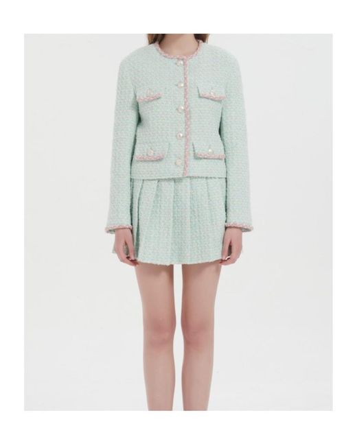 Marissa Chiara Blue Logo Pleated Skirt