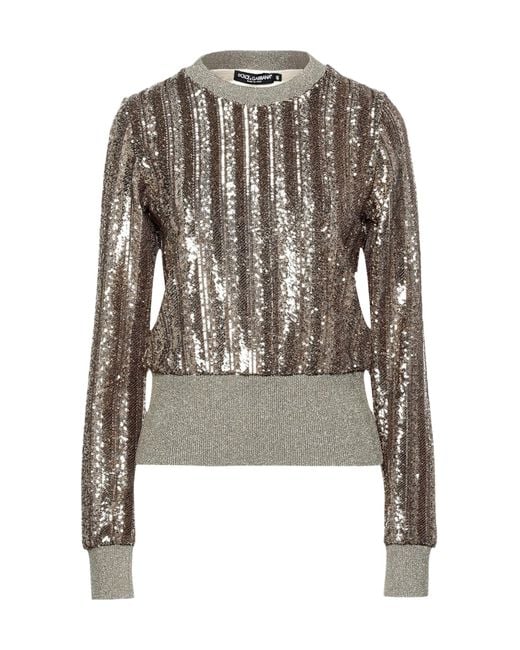 Dolce & Gabbana Metallic Two-Tone Sequin Knit Top
