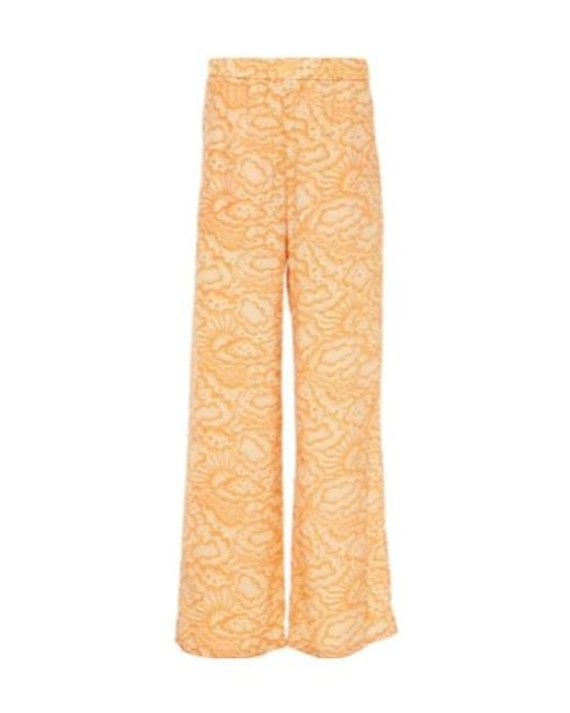 Stella McCartney Natural Mid-Rise Silk Pants