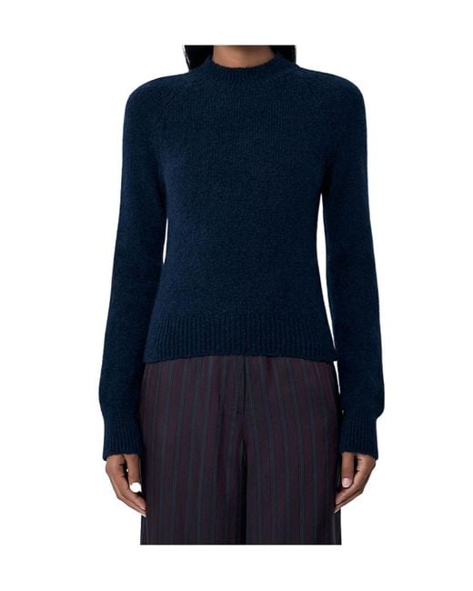 Dries Van Noten Blue Texas Crewneck Knitted Jumper