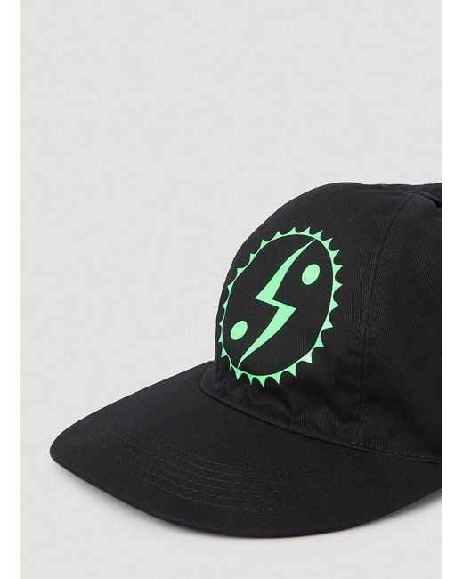 Stella McCartney Black Logo Print Baseball Cap for men