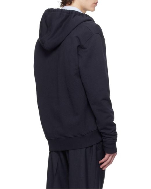 AMI Blue Ami De Coeur Zipped Hoodie for men