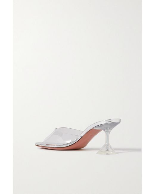 AMINA MUADDI White Logo High-Heeled Sandals
