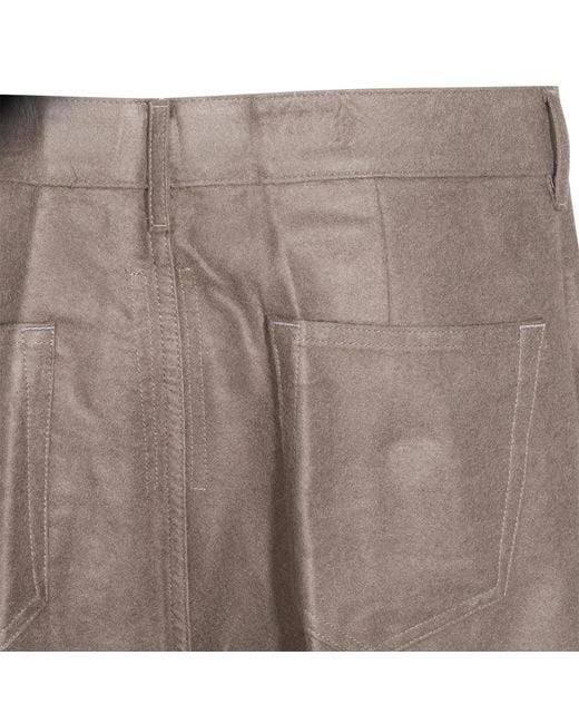 Rick Owens Gray Five-Pocket Straight-Leg Pants for men