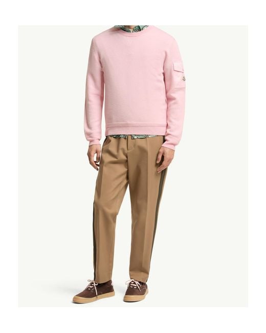 Moncler Pink Wool Sweater for men
