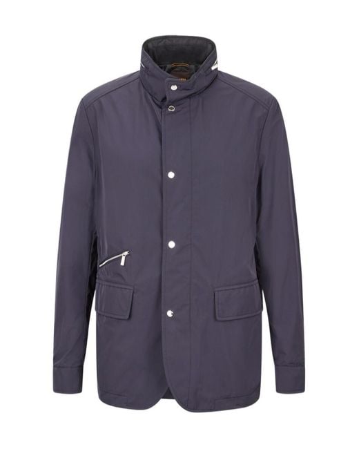 Moorer Blue Long-Sleeved Casual Jacket for men