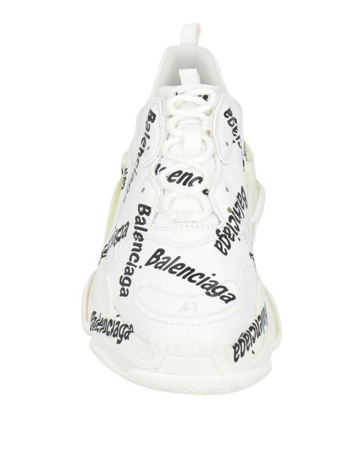 Balenciaga White Logo Platform Sneakers