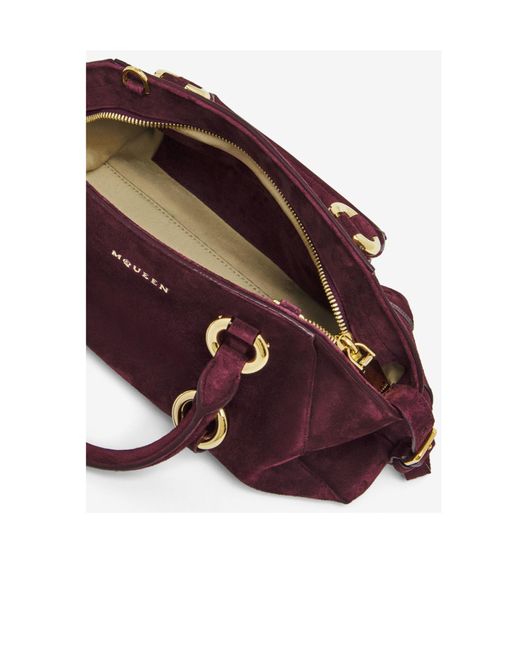 McQueen Purple Farringdon Small Tote Bag